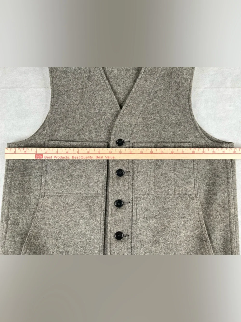 Vintage Filson Virgin Wool Mackinaw Vest 44 Gray Style 20 USA Workwear Hunting - Picture 6 of 10
